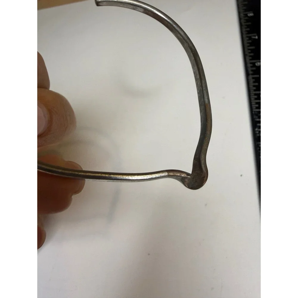 Silver Tone Wishbone Cuff Bracelet Minimalist Open Band V Shape Jewelry